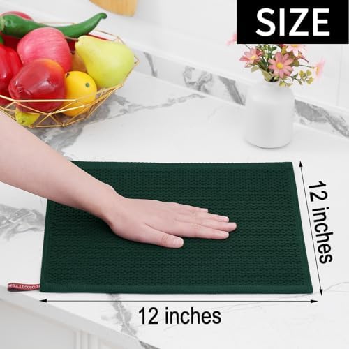 Homaxy 100% Cotton Waffle Weave Kitchen Dish Cloths 8-Pack - Image 5