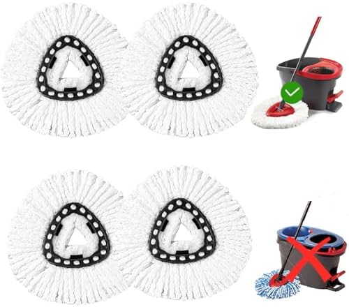 4 Pack Mop Head Replacement Compatible by EPSUNORISE