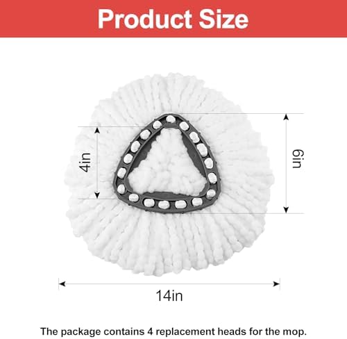 4 Pack Mop Head Replacement，Spin Mop Replacement Head - Image 3