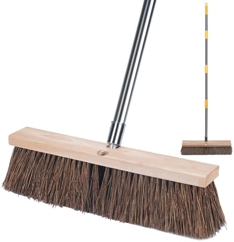 Heavy Duty 18" Push Broom with 65" Long Handle by NICOFPHY