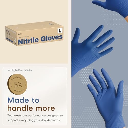 Supmedic SUP Exam Plus® Nitrile Gloves, Powder-Free Disposable Med Blue - Image 4