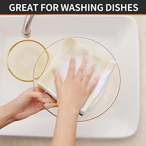 Homaxy 100% Cotton Check 6 Pack Dish Cloths - Image 4