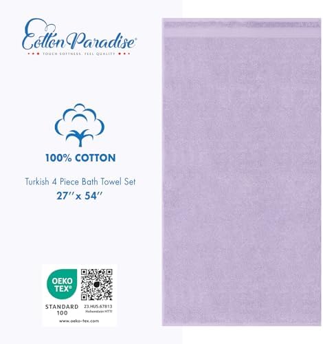 Cotton Paradise 100% Cotton Turkish Towel Set, Soft Absorbent Quick Dry - Image 4