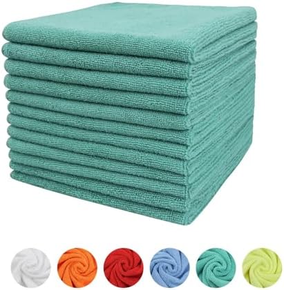Tricol Clean Microfiber Cleaning Cloth, 12 Pack Ultra-Thick Cleaning Rags by TricolClean