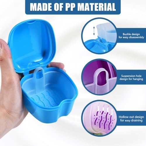 KISEER 2 Pack Denture Bath Case Cup Box Holder Storage Container - Image 3