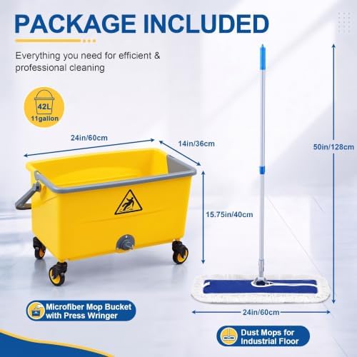 Microfiber Mop and 42L Commercial Mop Bucket - Image 2