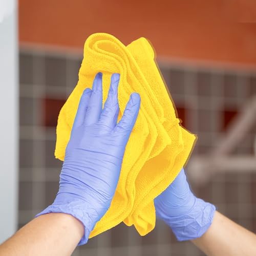 Yellow Microfiber Towels Size 16" x 16" Large, Highly Absorbent Cleaning Rags - Image 5