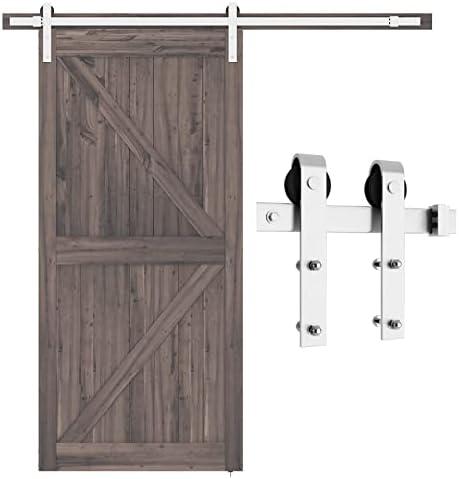 SMARTSTANDARD 6.6 Feet Brushed Nickel Barn Hardware Kit, Fit 36-40" W Door by SMARTSTANDARD