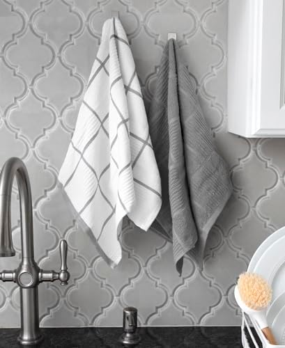 T-Fal Solid & Checked Parquet Kitchen Towels: Highly Absorbent, Super Soft Long - Image 5