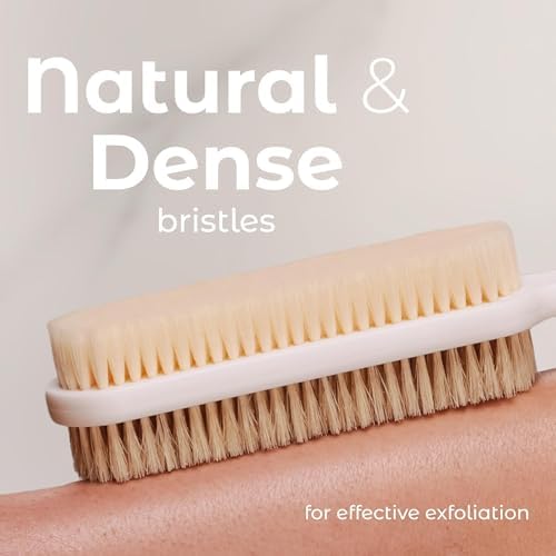 MainBasics Shower Brush Back Scrubber, Dual Sided Body Brush, Long Handle - Image 3