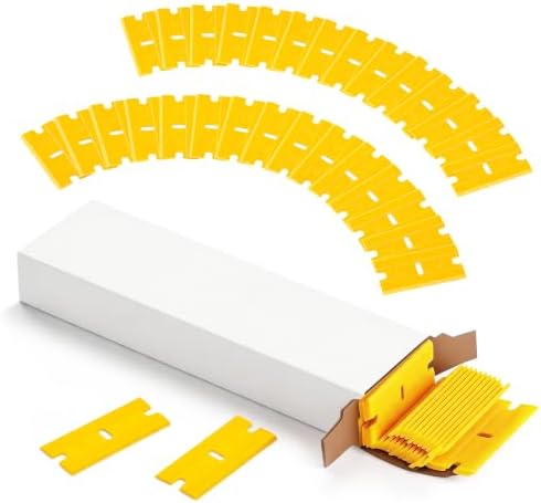 Plastic Razor Blades 100 Pieces, Double Edged Blade Refill by RechabiteMagneticTools
