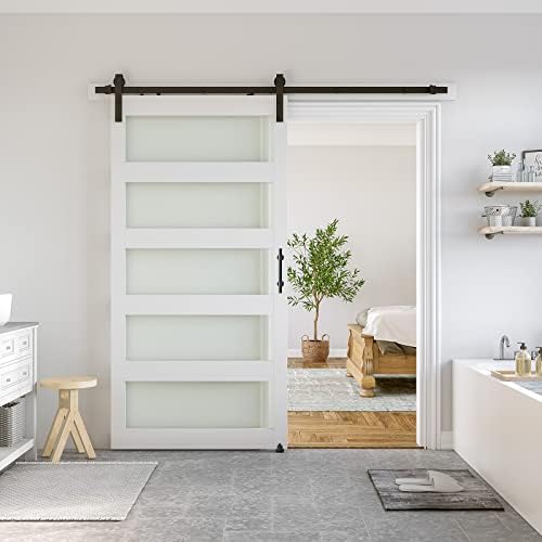 SMARTSTANDARD 42 x 96 in Glass Barn Door by SMARTSTANDARD