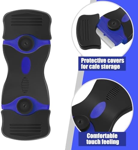 Tallew 9 Pcs Plastic Scraper Set Paint Tool Non Scratch Putty, Dark Blue - Image 4