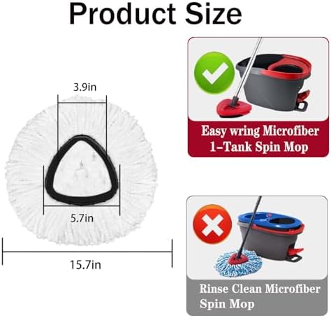4 Pack Mop Replacement Heads for O-Ceda Mop Replace Head Spin Mop Heads - Image 2