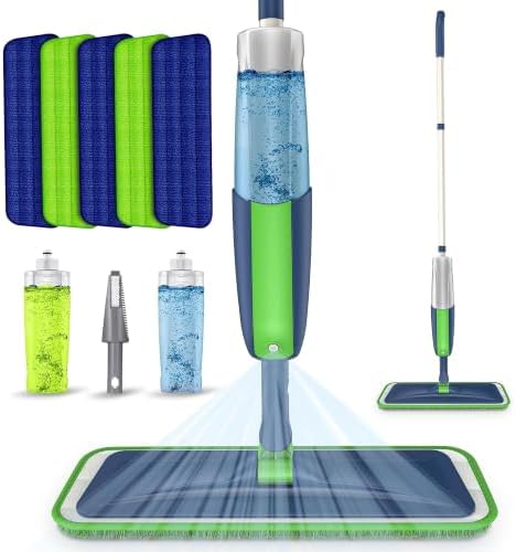Spray Wet Mops for Floors Cleaning: Hardwood Floor Mop 2 Refillable Bottles by MEXERRIS