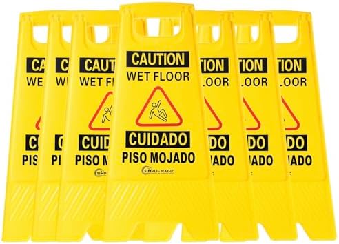 Simpli-Magic 24" Height Wet Floor Caution Signs, 6 Pack – Double-Sided by Simpli-Magic