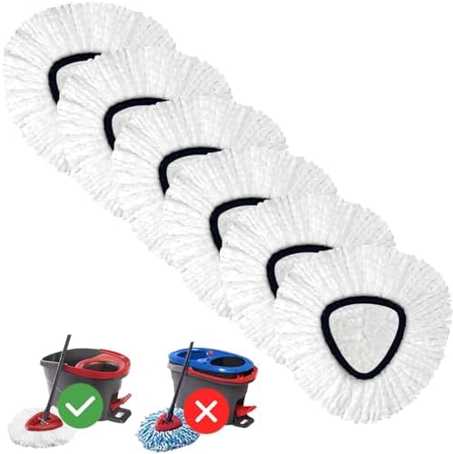 6-Pack Spin Mop Heads Replacements Compatible by Heyherui-US