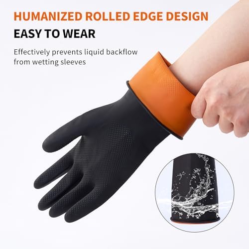 Bamllum Reusable Rubber Dishwashing Gloves, 4 Pairs - Image 2