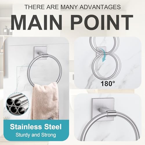 Brushed Nickel Bathroom Hardware Accessories Towel Bar Set, 10 Pieces Bathroom - Image 3