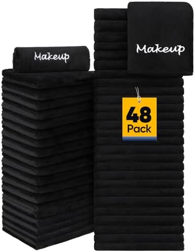 UNIMADE Makeup Remover Cloth, 48 Pack Black Facial Wash Cloths by Unimade