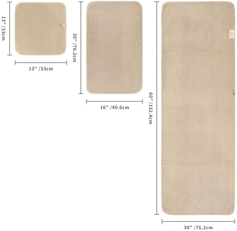 POLYTE 430 GSM Poly Blend Microfiber Quick Dry Waffle Bath Towel Set of 6 - Image 2