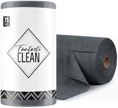 Fantasticlean Microfiber Cleaning Cloth Roll- 75 Sheets by Fantasticlean