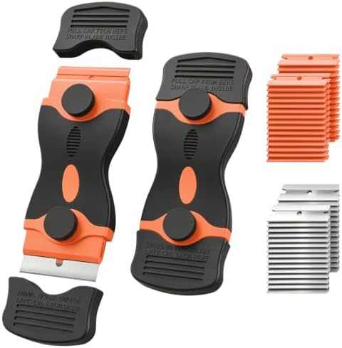 2 Pack Double-Ended Razor Blade Scraper, 30 Blades by Ywmoml