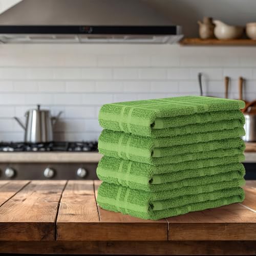 DecorRack Large Kitchen Towels, 100% Cotton, Plaid Rags, 15 x 25 - Image 3
