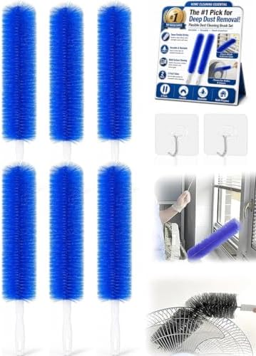 Bendable Microfiber Head Reusable Dust Remover Washable Fan Cleaner Brush Multi by Frewac