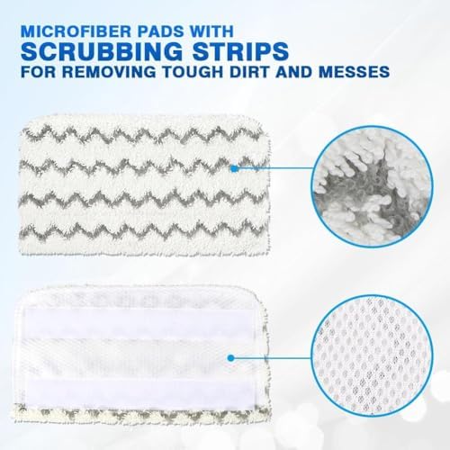 HOMEXCEL Steam Mop Replacement Pads 4 Pack, Reusable Microfiber Pads - Image 3