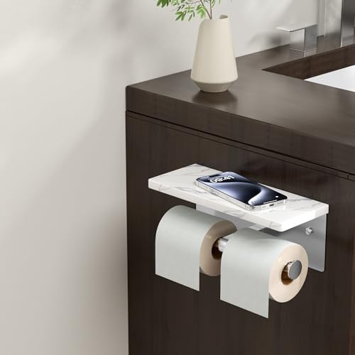 FORIOUS Double Marble Toilet Paper Holder - Image 2