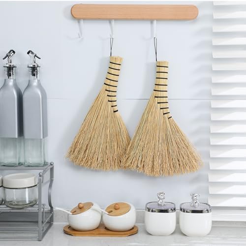 Suclain 2 Pack Corn Whisk Brooms, 12 Inch Small Hand Brooms - Image 6