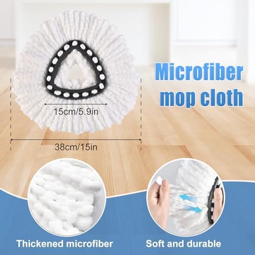 Mop Heads Replacements for O Cedar, 4 Spin Mop Replacement Head for O Cedar - Image 3