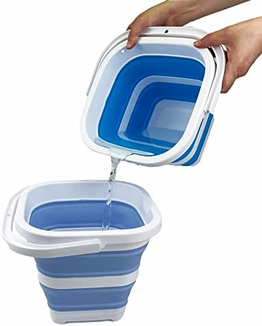 SAMMART Collapsible Rectangular Cleaning Bucket 5L- Foldable Camping Beach Sand - Image 5