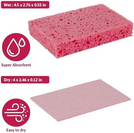 6 PCS Multi-Use Cellulose Kitchen Sponges Compressed Cellulose Sponges - Image 2