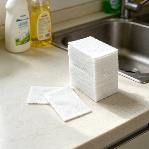 24 PCS White Scour Pads Non Scratch Non Woven Multipurpose Abrasive Scrubber - Image 5