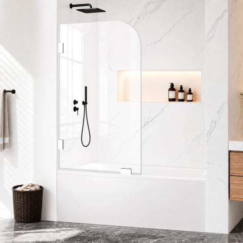 Shower Glass Panel, Brushed Nickel by Unknown