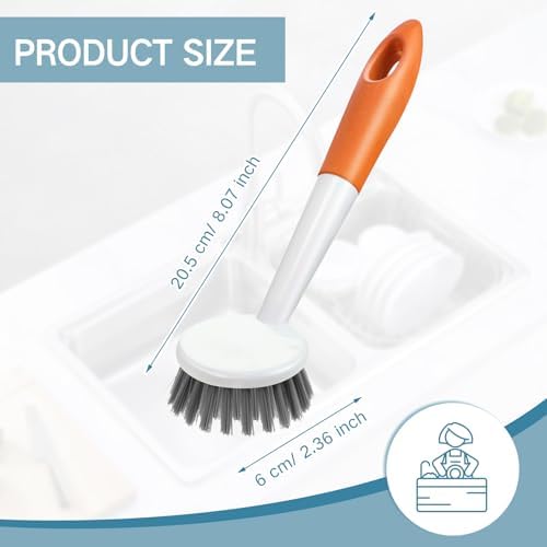 Patelai 12 Pack Long Handle Dish Scrub Brush Stiff Bristles - Image 2