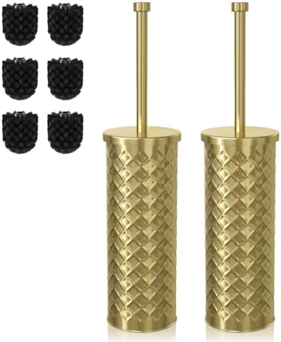 Toilet Bowl Brush and Holder Set 2 Pack by Bathway
