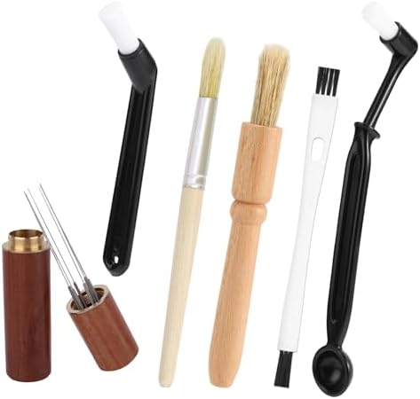 6pcs Coffee Cleaning Brush Set, Natural Bristle Coffee Grinder Brush Long by Unknown
