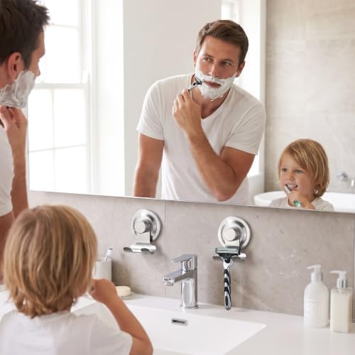 Taozun 2 Pack Razor Holder for Shower, Suction Cup Hooks for Towel - Image 2