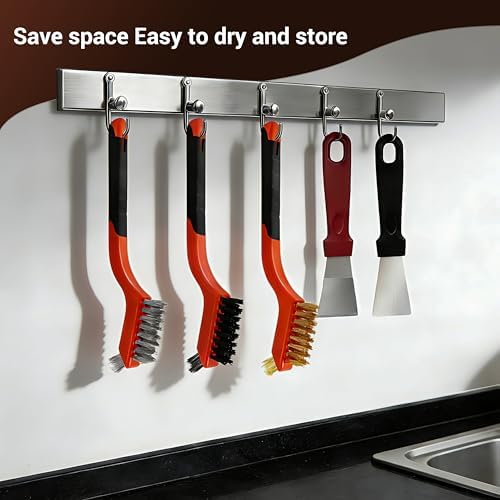 12 pcs Wire Brushes Set, Nylon/Brass/Stainless Steel Bristles - Image 4