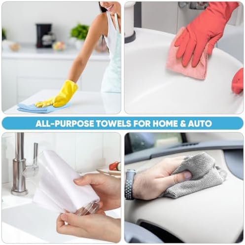 AIDEA White Microfiber Cleaning Cloth Roll-50PK, Cleaning Rags 11.5"×11.5" - Image 5