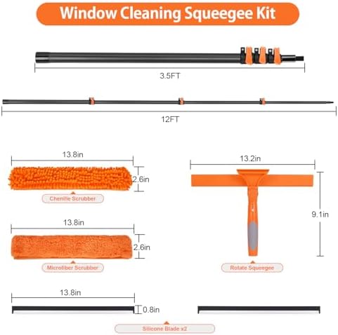 18FT Reach Carbon Fiber Window Squeegee - Image 2