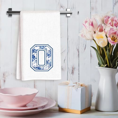 Chinoiserie Initial Kitchen Towels, Personalized Kitchen Towels, Personalized - Image 3