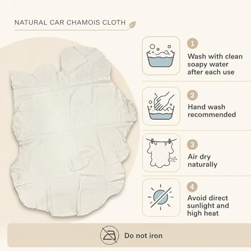 Chamois Cloth for Car, 33.5"×25" Soft & Scratch-Free Auto Shammy Drying Cloth - Image 6