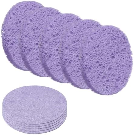 uxcell 10Pcs Cellulose Sponges, Round Kitchen Clean Sponges Non-Scratch by uxcell