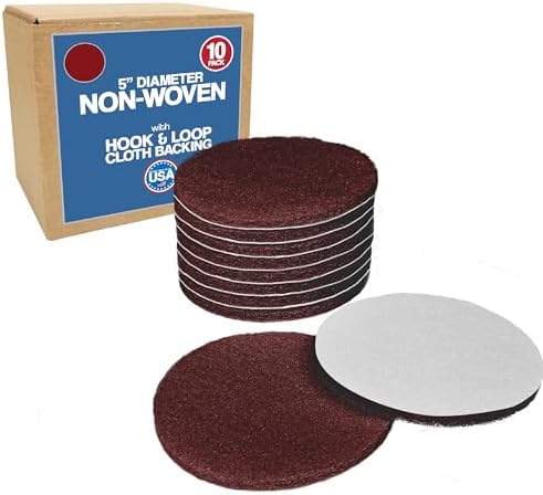 5" Abrasive Pad Hook & Loop Round Non-Woven 320 Grit by PeachtreeWoodworkingSupply