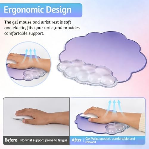 2 in 1 Gel Cloud Wrist Rest Set - Image 3