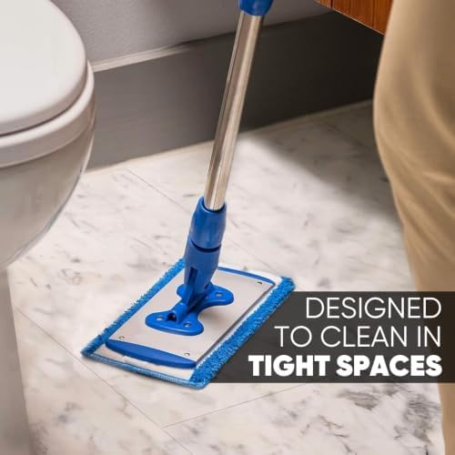 9" Mini Microfiber Mop System for Tight Spaces & Walls | Flat Floor Mop | - Image 3